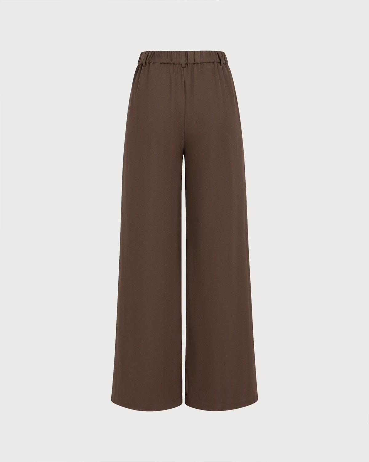 Wide Leg Trousers with High Waist and Pressed Creases - Brown