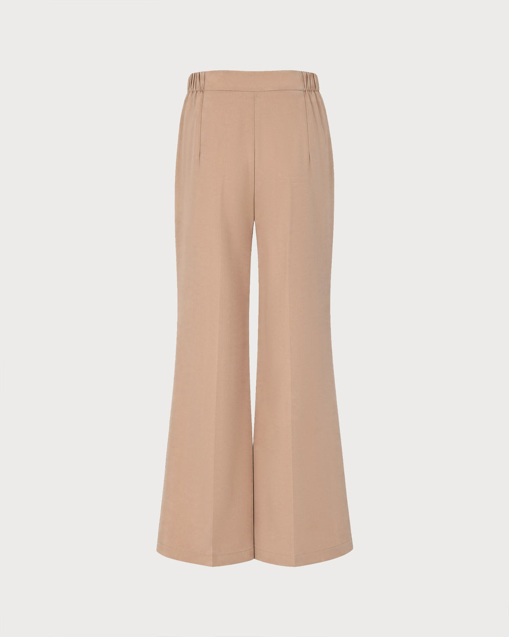 Wide Leg Trousers with Patch Pockets and Straight Hem - Khaki