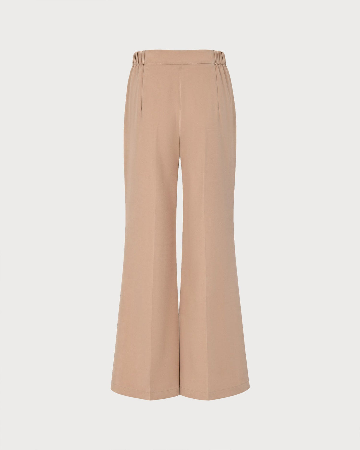 Wide Leg Trousers with Patch Pockets and Straight Hem - Khaki