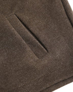 Wool Look Zip Jacket with Point Collar and Slant Pockets - Coffee