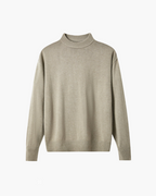 Wool Roll Neck Jumper with Rich Knit Texture, Regular Fit - Beige