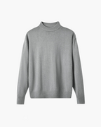 Wool Roll Neck Jumper with Rich Knit Texture, Regular Fit - Grey