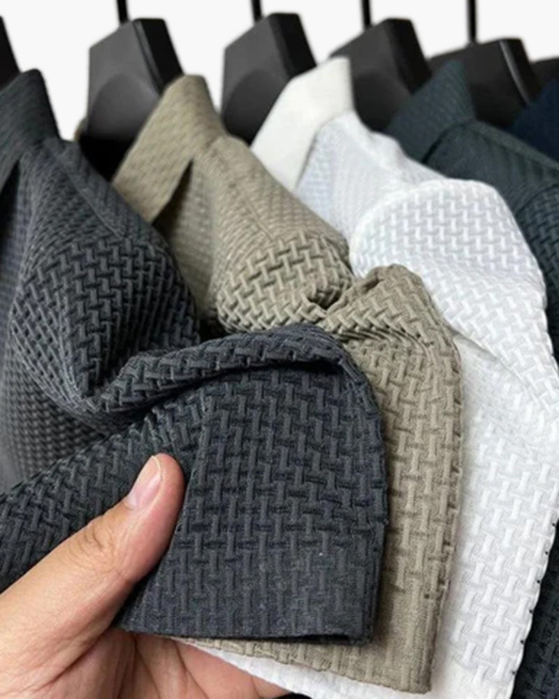 Zip Polo Shirt with Silky Mesh Knit, Short Sleeve