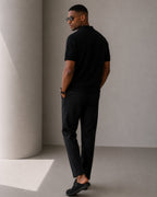 Zip Up Polo Shirt with Mesh Knit and Contrast Trim, Short Sleeve